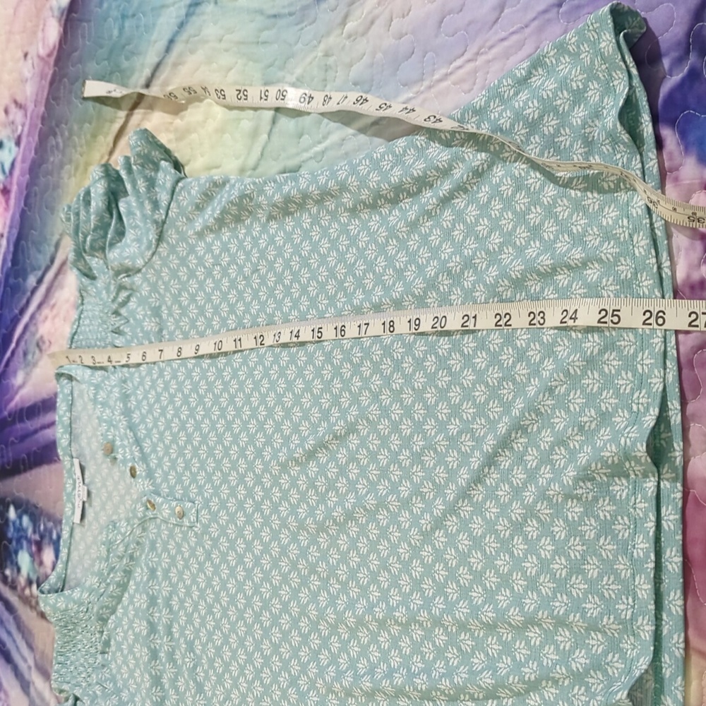 Size Medium My Style Women's Blue Patterned Blouses - Picture 11 of 13